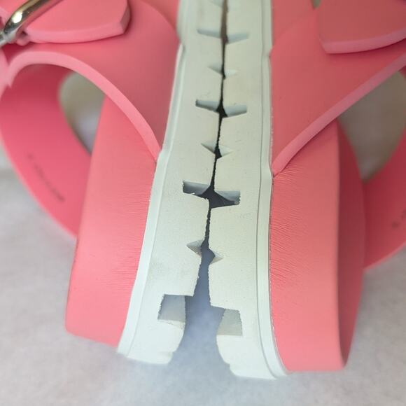 Prada Lug Sole Thong Sandals Flip flops Bubblegum Pink Size 36 US 6 Buckle - Picture 5 of 15